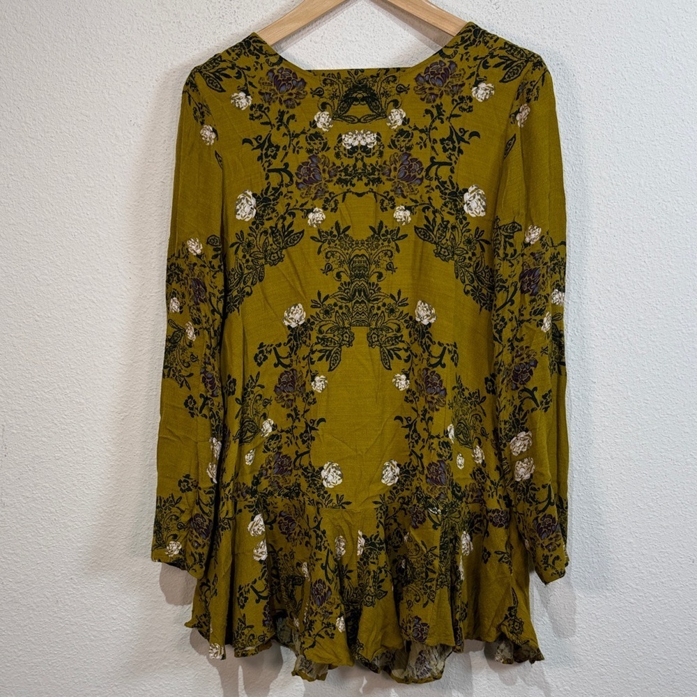 Free People Slubby Crinkle Smooth Talker Top Gold Combo dress hobo size XS - Picture 5 of 14